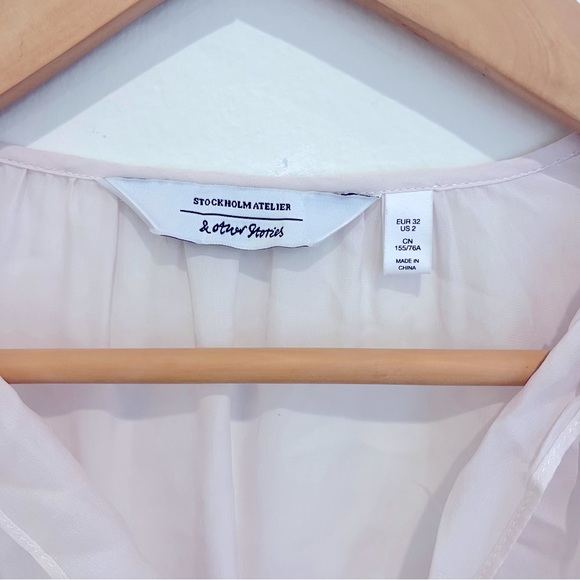 & Other Stories Lavender Silk Long-Sleeved Dress - Picture 2 of 6